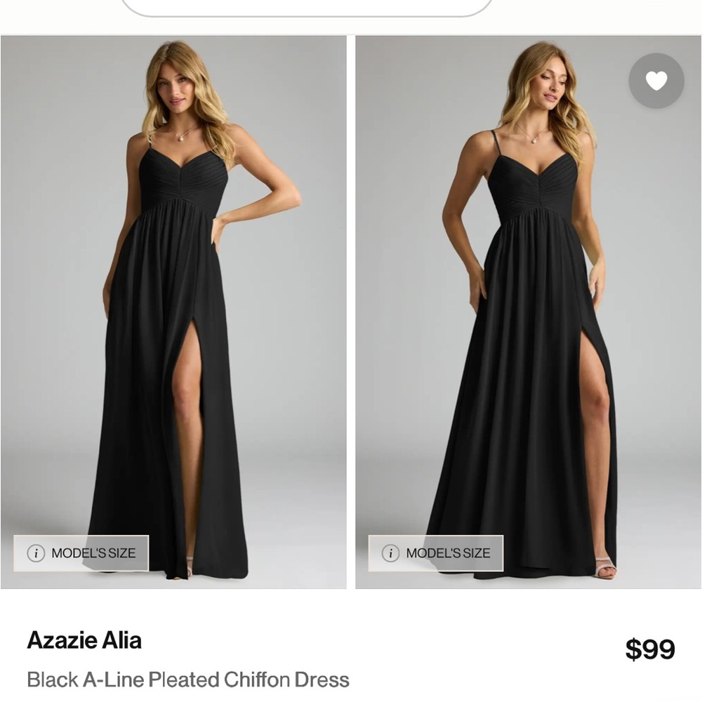Azazie Alia Black Maxi Dress with Slit